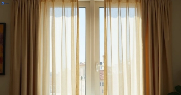 Dusty and dull curtains in castlecrag-nsw before steam cleaning